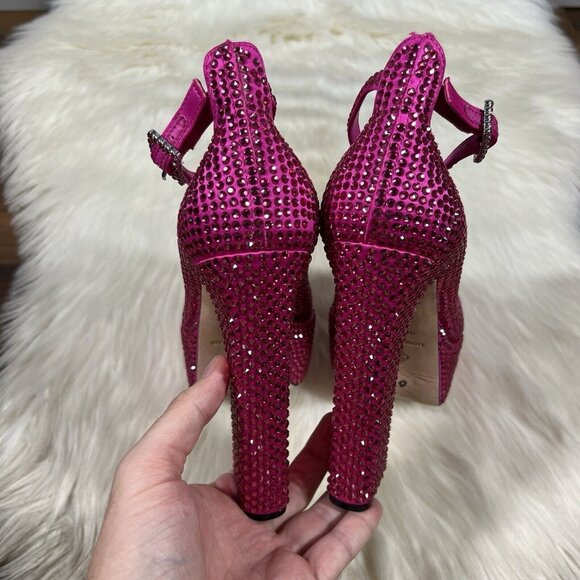 NEW Antonio Melani Capsule Dr. Bridget Hotfix Size 8M Rhinestone Platform Heels - Picture 7 of 14